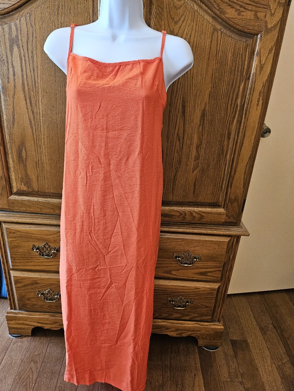 Orange Spaghetti-Strap Maxi Dress!